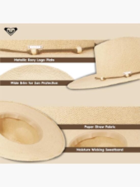 Wide-Brim Straw Sun Hat with Adjustable Band
